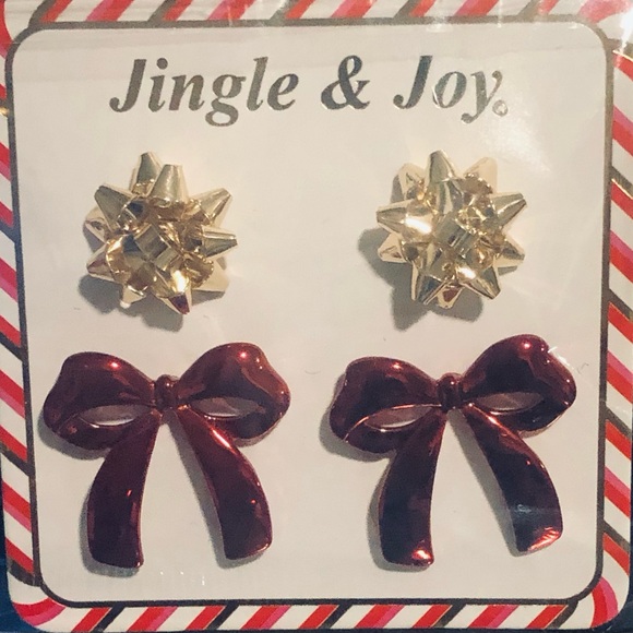 Jingle and Joy Stud Christmas Earrings - Picture 1 of 3